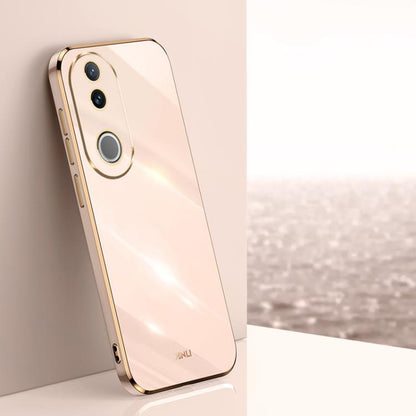 XINLI Straight Edge 6D Electroplate TPU Phone Case, For vivo V50 Lite, For vivo V50, For vivo Y300 Pro