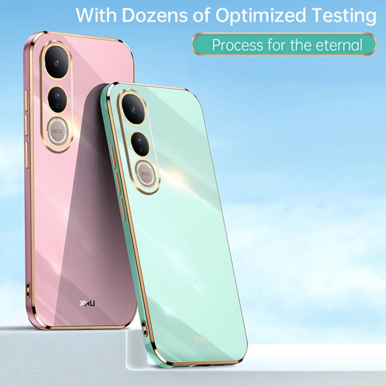 XINLI Straight Edge 6D Electroplate TPU Phone Case, For vivo V50 Lite, For vivo V50, For vivo Y300 Pro