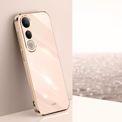 XINLI Straight Edge 6D Electroplate TPU Phone Case, For vivo V50 Lite, For vivo V50, For vivo Y300 Pro