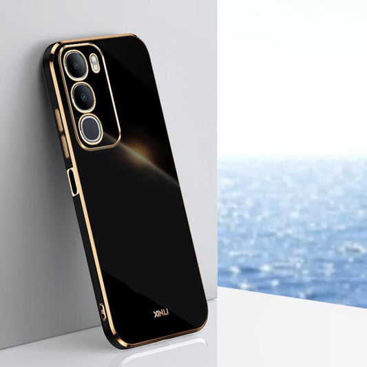 XINLI Straight Edge 6D Electroplate TPU Phone Case, For vivo Y50 5G, For vivo Y500 5G, For vivo V60 5G Global