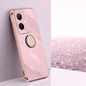 XINLI Straight Edge 6D Electroplate TPU Phone Case with Ring Holder, For vivo S17e, For vivo Y78+, For vivo iQOO Pro