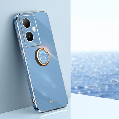 XINLI Straight Edge 6D Electroplate TPU Phone Case with Ring Holder, For vivo S17e, For vivo Y78+, For vivo iQOO Pro