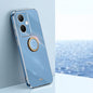 XINLI Straight Edge 6D Electroplate TPU Phone Case with Ring Holder, For vivo S17e, For vivo Y78+, For vivo iQOO Pro