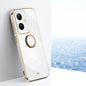 XINLI Straight Edge 6D Electroplate TPU Phone Case with Ring Holder, For vivo S17e, For vivo Y78+, For vivo iQOO Pro