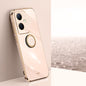 XINLI Straight Edge 6D Electroplate TPU Phone Case with Ring Holder, For vivo S17e, For vivo Y78+, For vivo iQOO Pro