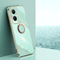 XINLI Straight Edge 6D Electroplate TPU Phone Case with Ring Holder, For vivo S17e, For vivo Y78+, For vivo iQOO Pro