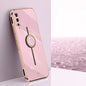 XINLI Straight Edge 6D Electroplate TPU Phone Case with Ring Holder, For vivo S17e, For vivo Y78+, For vivo iQOO Pro