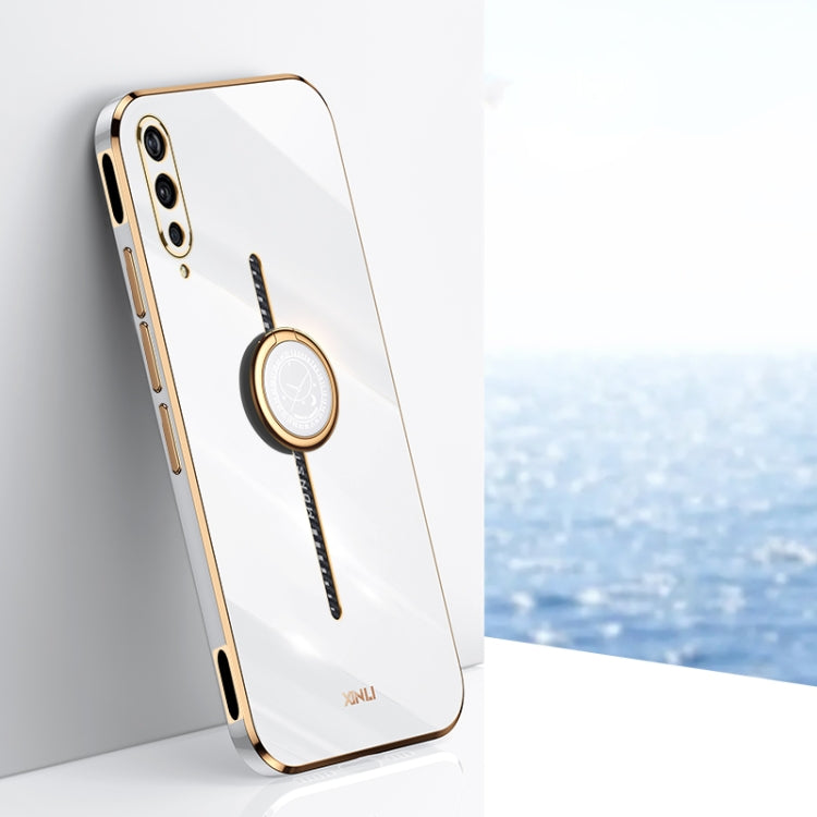 XINLI Straight Edge 6D Electroplate TPU Phone Case with Ring Holder, For vivo S17e, For vivo Y78+, For vivo iQOO Pro