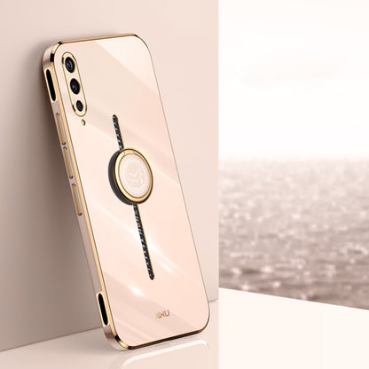 XINLI Straight Edge 6D Electroplate TPU Phone Case with Ring Holder