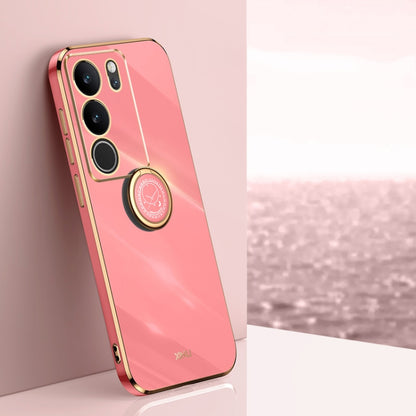 XINLI Straight Edge 6D Electroplate TPU Phone Case with Ring Holder