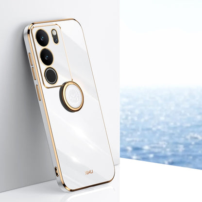 XINLI Straight Edge 6D Electroplate TPU Phone Case with Ring Holder