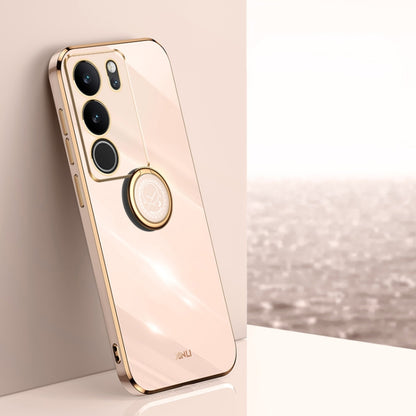 XINLI Straight Edge 6D Electroplate TPU Phone Case with Ring Holder