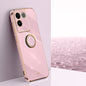 XINLI Straight Edge 6D Electroplate TPU Phone Case with Ring Holder, For vivo S17e, For vivo Y78+, For vivo iQOO Pro