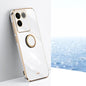 XINLI Straight Edge 6D Electroplate TPU Phone Case with Ring Holder, For vivo S17e, For vivo Y78+, For vivo iQOO Pro