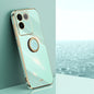 XINLI Straight Edge 6D Electroplate TPU Phone Case with Ring Holder, For vivo S17e, For vivo Y78+, For vivo iQOO Pro