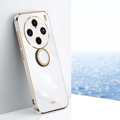 XINLI Straight Edge 6D Electroplate TPU Phone Case with Ring Holder