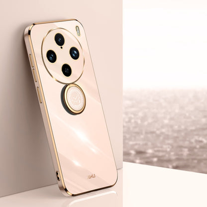 XINLI Straight Edge 6D Electroplate TPU Phone Case with Ring Holder