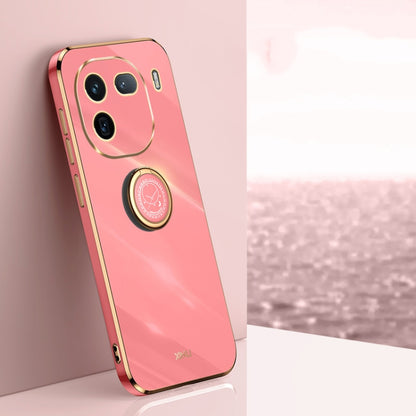 XINLI Straight Edge 6D Electroplate TPU Phone Case with Ring Holder