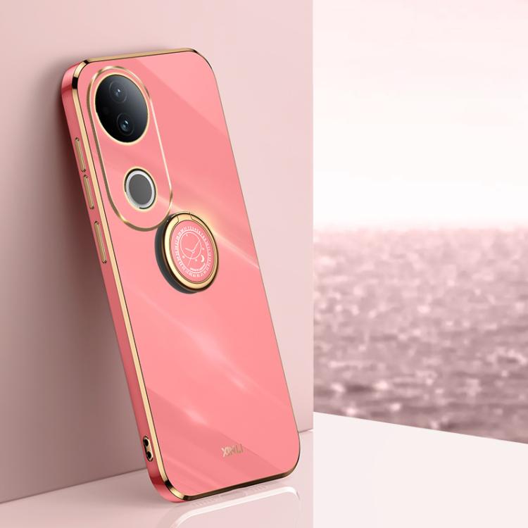 XINLI Straight Edge 6D Electroplate TPU Phone Case with Ring Holder