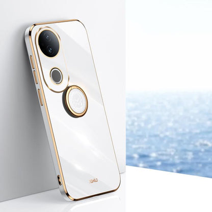 XINLI Straight Edge 6D Electroplate TPU Phone Case with Ring Holder