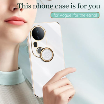 XINLI Straight Edge 6D Electroplate TPU Phone Case with Ring Holder