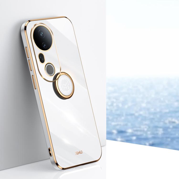 XINLI Straight Edge 6D Electroplate TPU Phone Case with Ring Holder