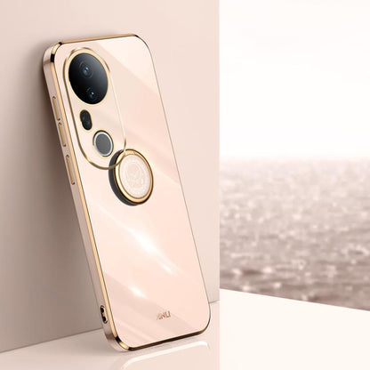 XINLI Straight Edge 6D Electroplate TPU Phone Case with Ring Holder