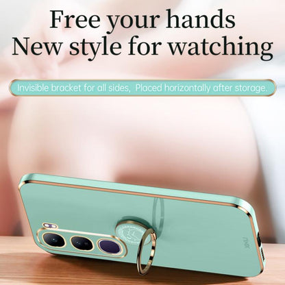 XINLI Straight Edge 6D Electroplate TPU Phone Case with Ring Holder, For vivo V40 Lite 5G, For vivo S18 Pro, For vivo S18e
