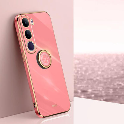 XINLI Straight Edge 6D Electroplate TPU Phone Case with Ring Holder