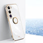 XINLI Straight Edge 6D Electroplate TPU Phone Case with Ring Holder, For vivo V40 Lite 5G, For vivo S18 Pro, For vivo S18e