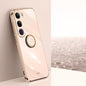 XINLI Straight Edge 6D Electroplate TPU Phone Case with Ring Holder, For vivo V40 Lite 5G, For vivo S18 Pro, For vivo S18e