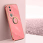 XINLI Straight Edge 6D Electroplate TPU Phone Case with Ring Holder