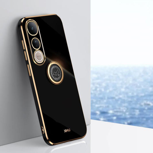 XINLI Straight Edge 6D Electroplate TPU Phone Case with Ring Holder, For vivo V50 Lite, For vivo V50, For vivo S20