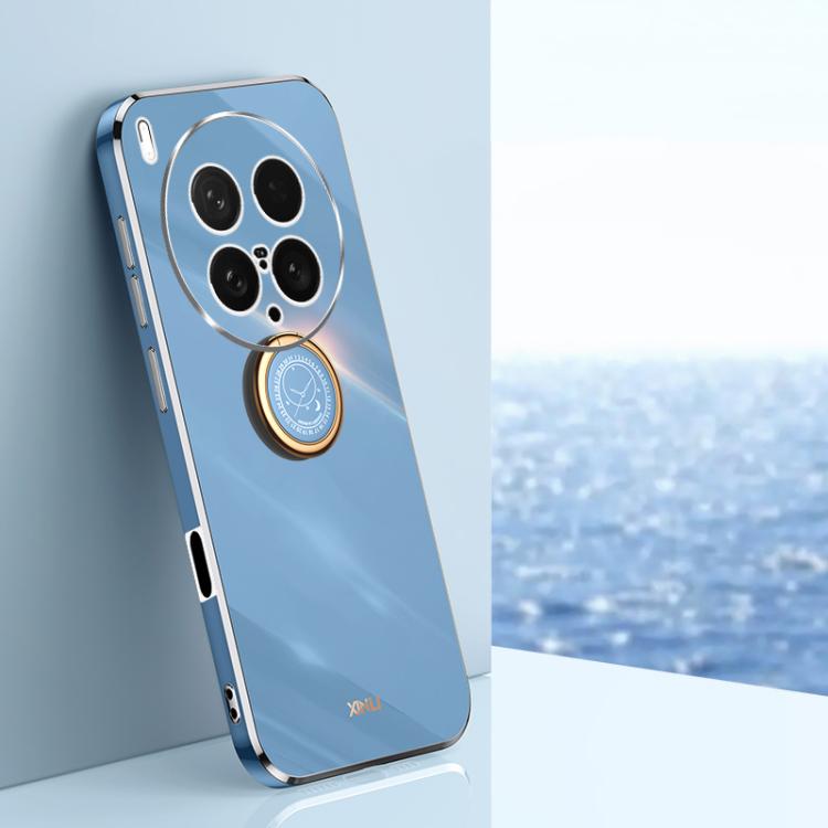 XINLI Straight Edge 6D Electroplate TPU Phone Case with Ring Holder