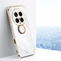 XINLI Straight Edge 6D Electroplate TPU Phone Case with Ring Holder, For vivo S30 Pro mini 5G, For vivo S30 5G, For vivo X200 Ultra