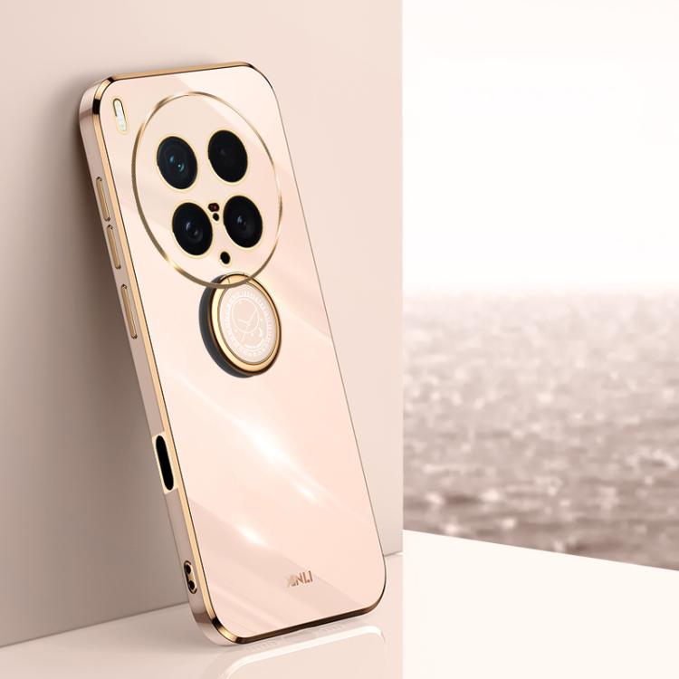 XINLI Straight Edge 6D Electroplate TPU Phone Case with Ring Holder