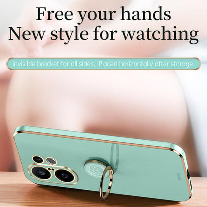 XINLI Straight Edge 6D Electroplate TPU Phone Case with Ring Holder, For vivo S30 Pro mini 5G, For vivo S30 5G, For vivo X200 Ultra