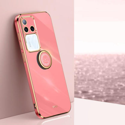 XINLI Straight Edge 6D Electroplate TPU Phone Case with Ring Holder, For vivo V40 Lite 5G, For vivo S18 Pro, For vivo S18e