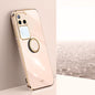 XINLI Straight Edge 6D Electroplate TPU Phone Case with Ring Holder, For vivo V40 Lite 5G, For vivo S18 Pro, For vivo S18e