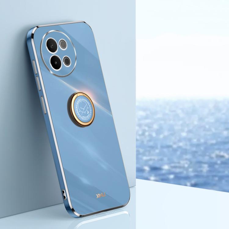 XINLI Straight Edge 6D Electroplate TPU Phone Case with Ring Holder, For vivo V40 Lite 5G, For vivo S18 Pro, For vivo S18e