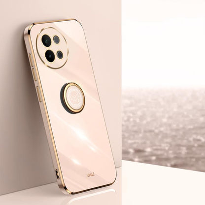 XINLI Straight Edge 6D Electroplate TPU Phone Case with Ring Holder, For vivo V40 Lite 5G, For vivo S18 Pro, For vivo S18e