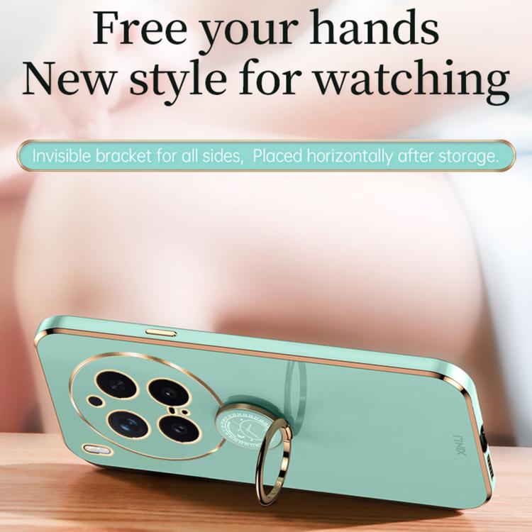 XINLI Straight Edge 6D Electroplate TPU Phone Case with Ring Holder