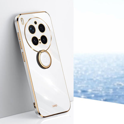 XINLI Straight Edge 6D Electroplate TPU Phone Case with Ring Holder