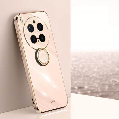 XINLI Straight Edge 6D Electroplate TPU Phone Case with Ring Holder