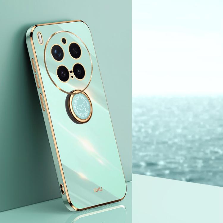 XINLI Straight Edge 6D Electroplate TPU Phone Case with Ring Holder