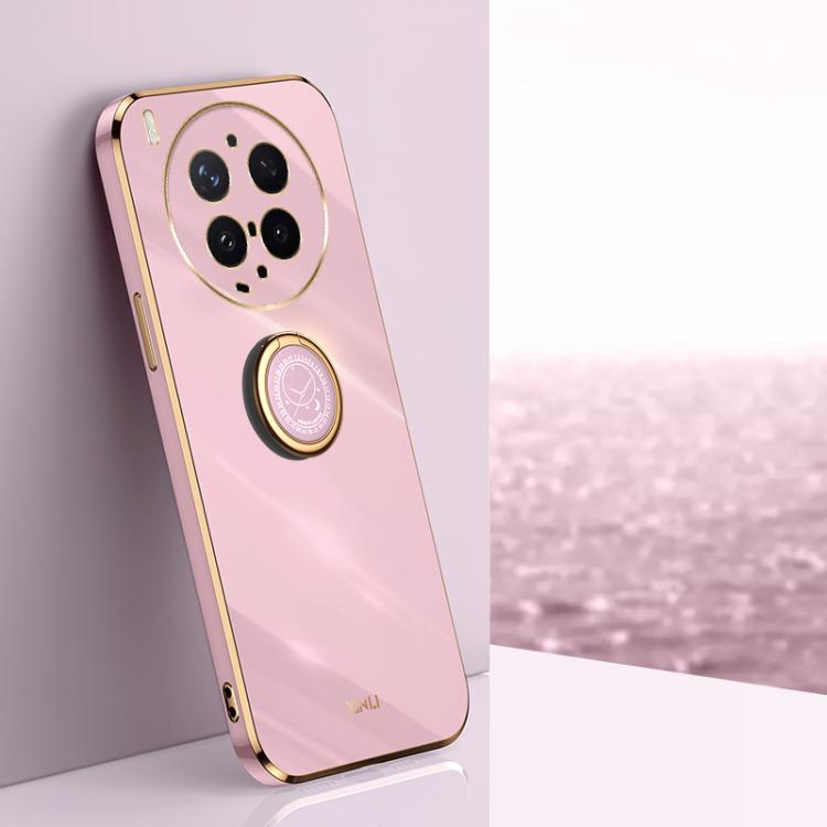 XINLI Straight Edge 6D Electroplate TPU Phone Case with Ring Holder, For vivo Y600 Pro 5G, For vivo V70 FE 5G, For vivo X300 Ultra