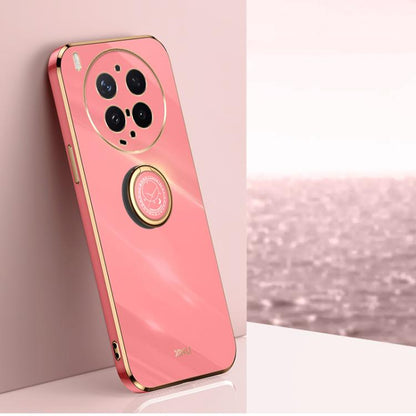 XINLI Straight Edge 6D Electroplate TPU Phone Case with Ring Holder, For vivo Y600 Pro 5G, For vivo V70 FE 5G, For vivo X300 Ultra