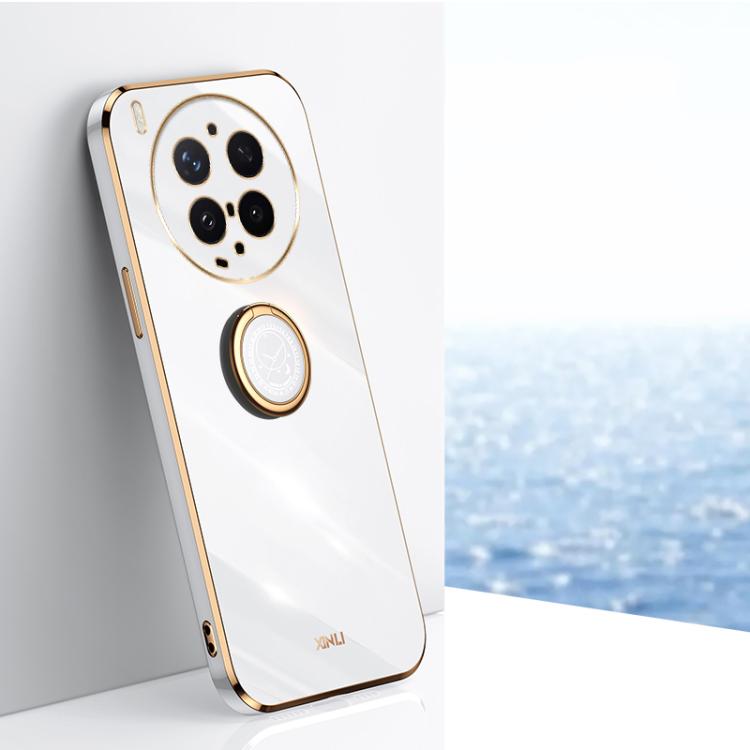 XINLI Straight Edge 6D Electroplate TPU Phone Case with Ring Holder, For vivo Y600 Pro 5G, For vivo V70 FE 5G, For vivo X300 Ultra