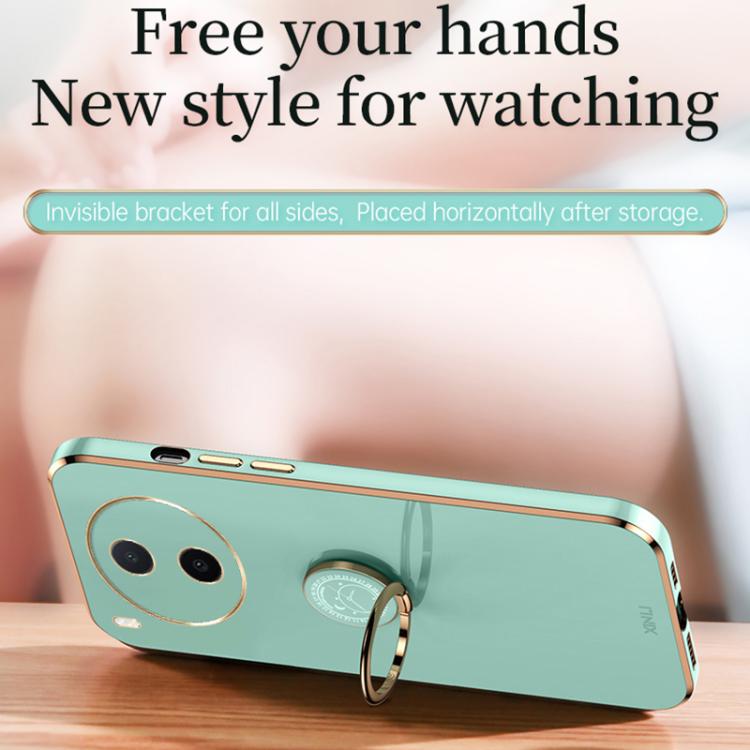 XINLI Straight Edge 6D Electroplate TPU Phone Case with Ring Holder, For vivo Y600 Pro 5G, For vivo V70 FE 5G, For vivo X300 Ultra
