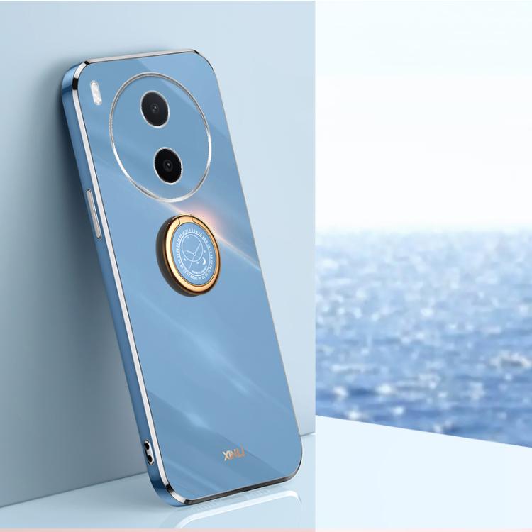XINLI Straight Edge 6D Electroplate TPU Phone Case with Ring Holder, For vivo Y600 Pro 5G, For vivo V70 FE 5G, For vivo X300 Ultra